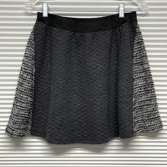 Sanctuary Clothing Gray Black White Tweed Knit A Line Circle Mini Skirt - Picture 1 of 6